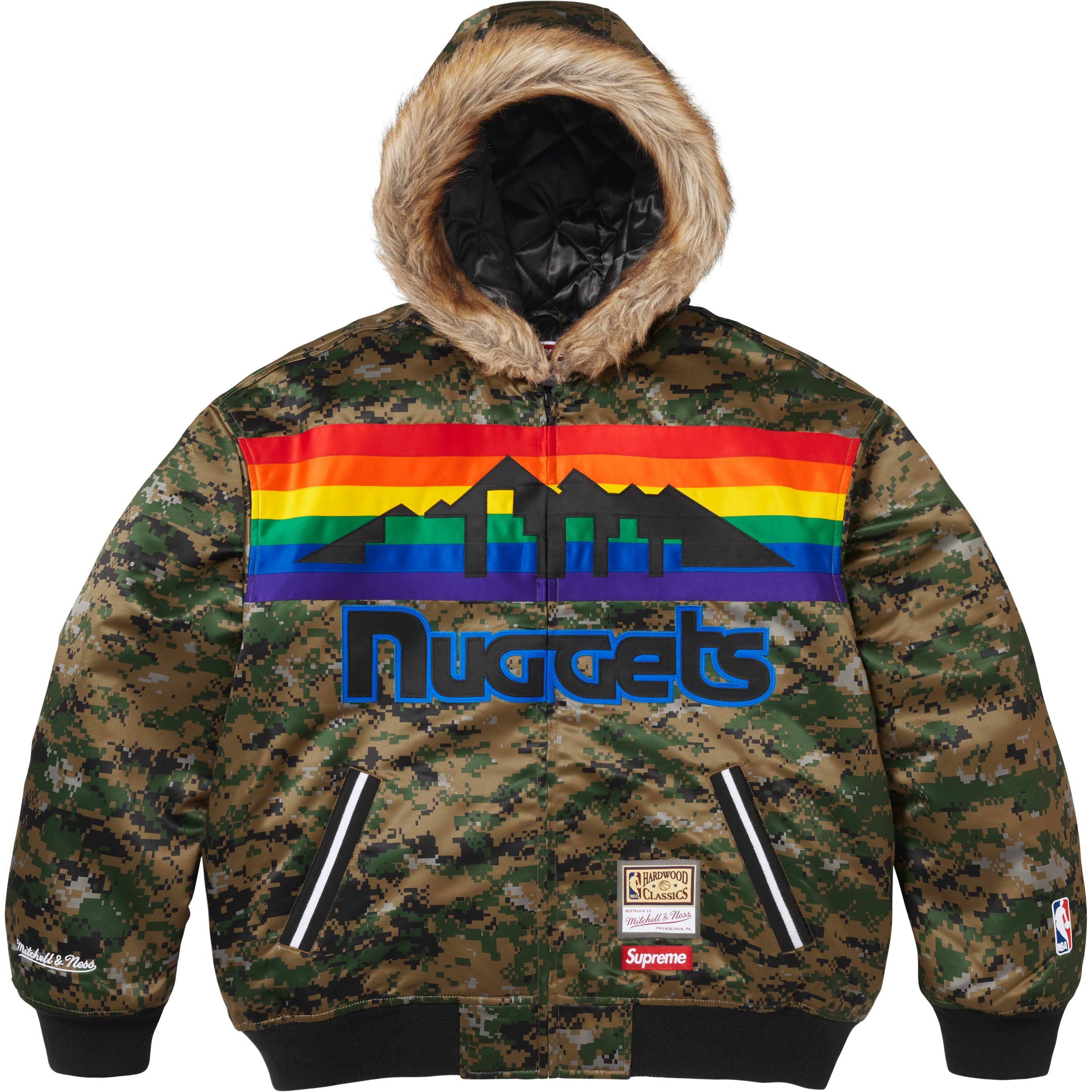 Supreme®/Mitchell & Ness® Teams Hooded Satin Varsity Jacket view 12